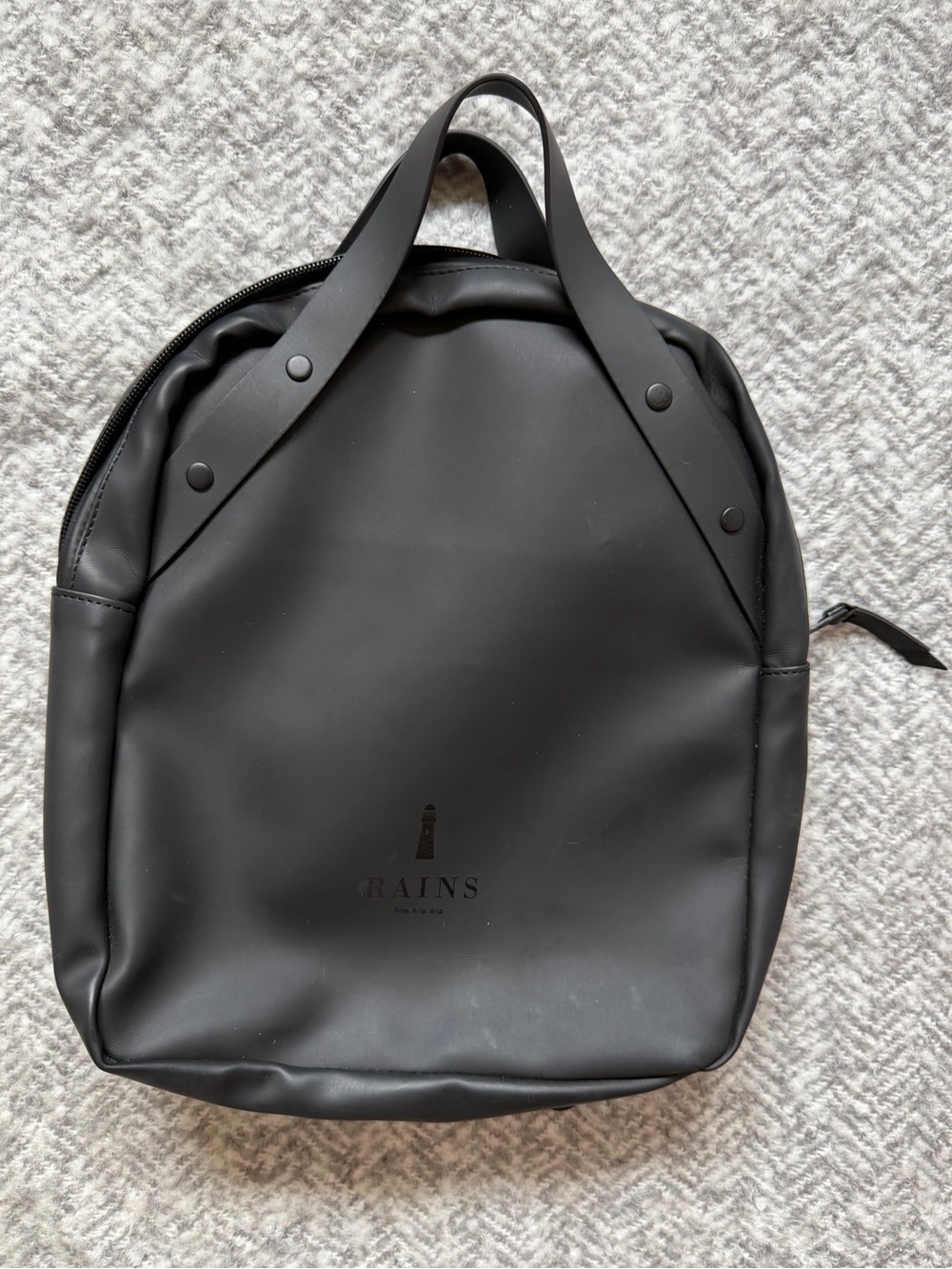 RAINS Go Black Waterproof Backpack - Picture 2 of 6